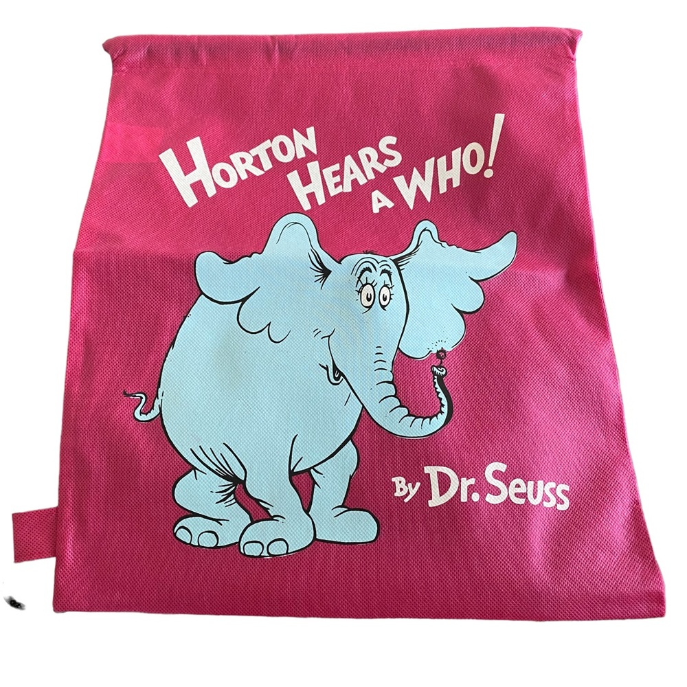 Dr. Seuss Nonwoven Pink Drawstring Bag HORTON HEARS A WHO